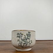 Set de 4 tasse à thé "herbier" , 1960/70, céramique