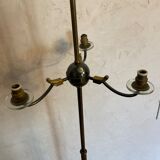 Bronze design floor lamp, black lacquered and glass cup