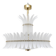 Italian Murano Glass Feather Chandelier with Brass Details