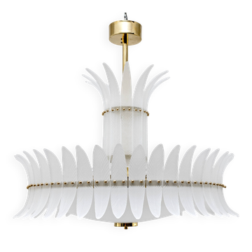 Lustre en verre de Murano italien avec détails en laiton