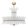 Italian Murano Glass Feather Chandelier with Brass Details