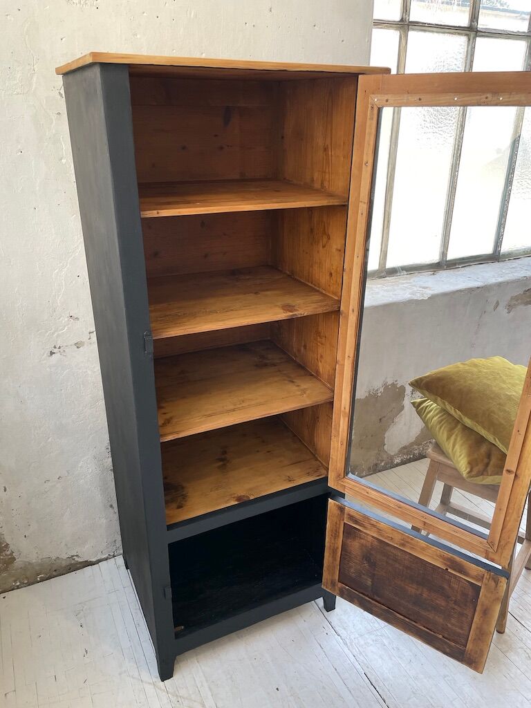 Old black storage window