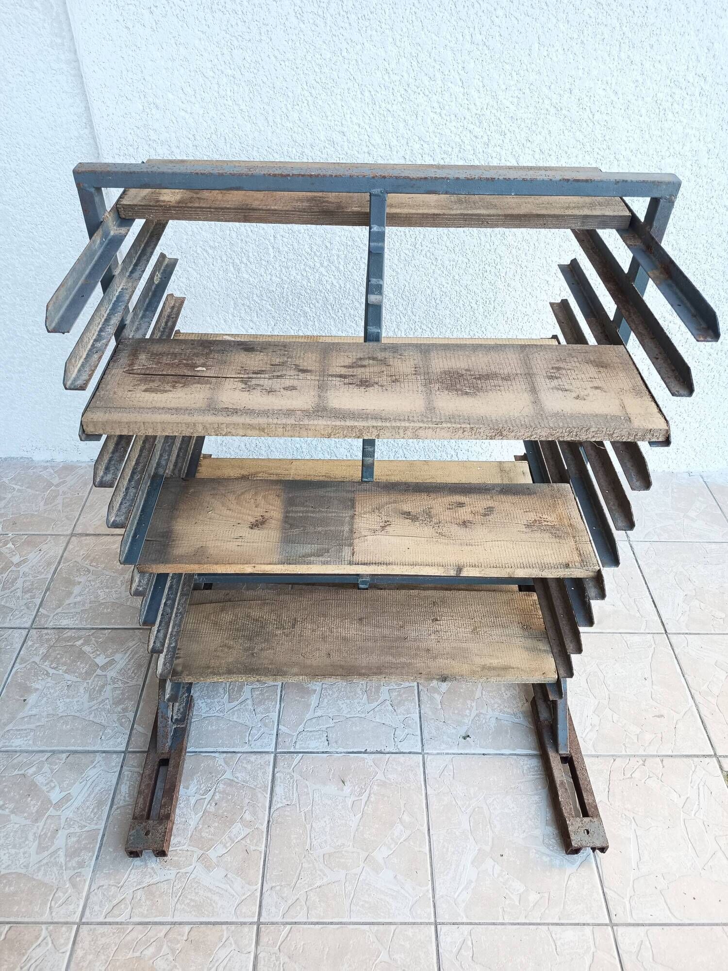 Etagère industrielle Meuble de métier métal et bois