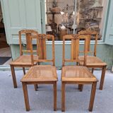 4 chaises cannées art deco