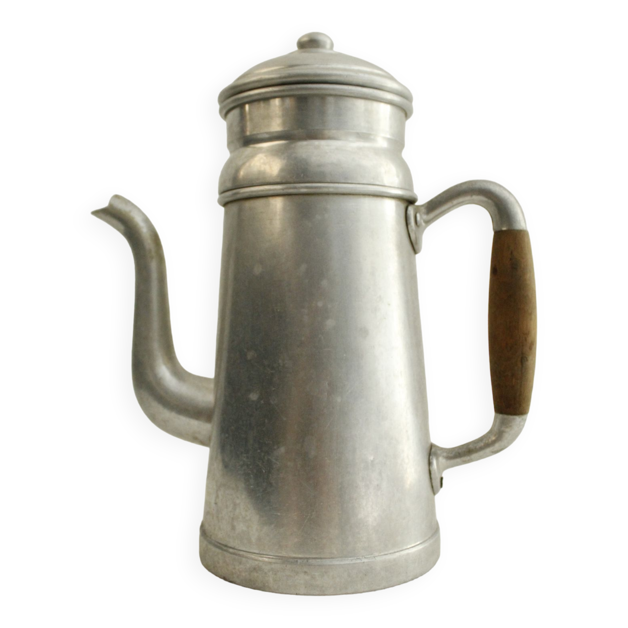 Antique aluminum coffee maker