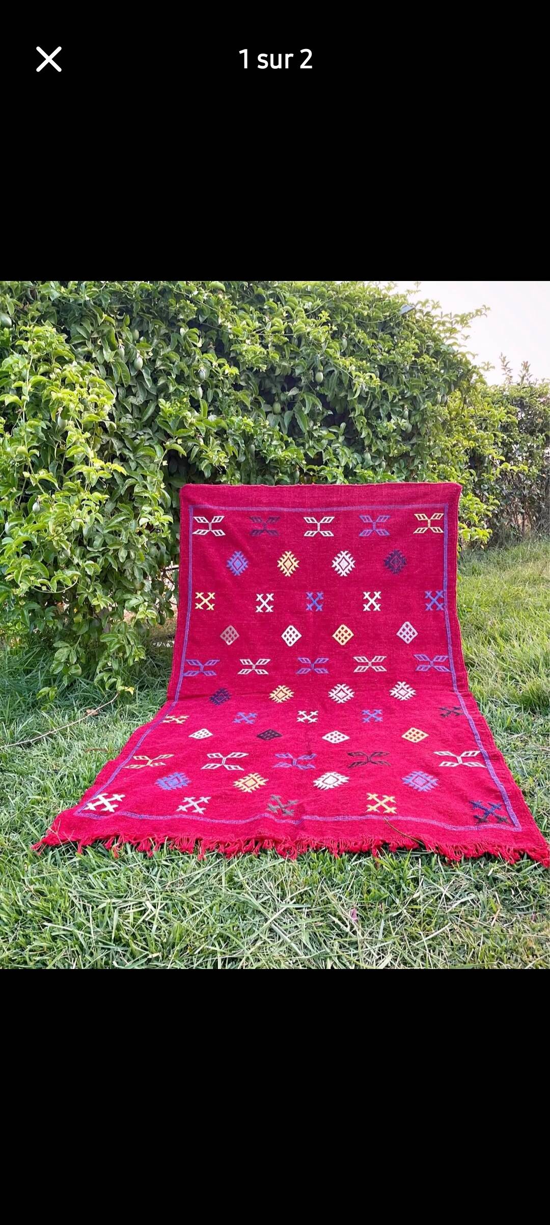 Handmade Berber rug with natural wool Unique rug