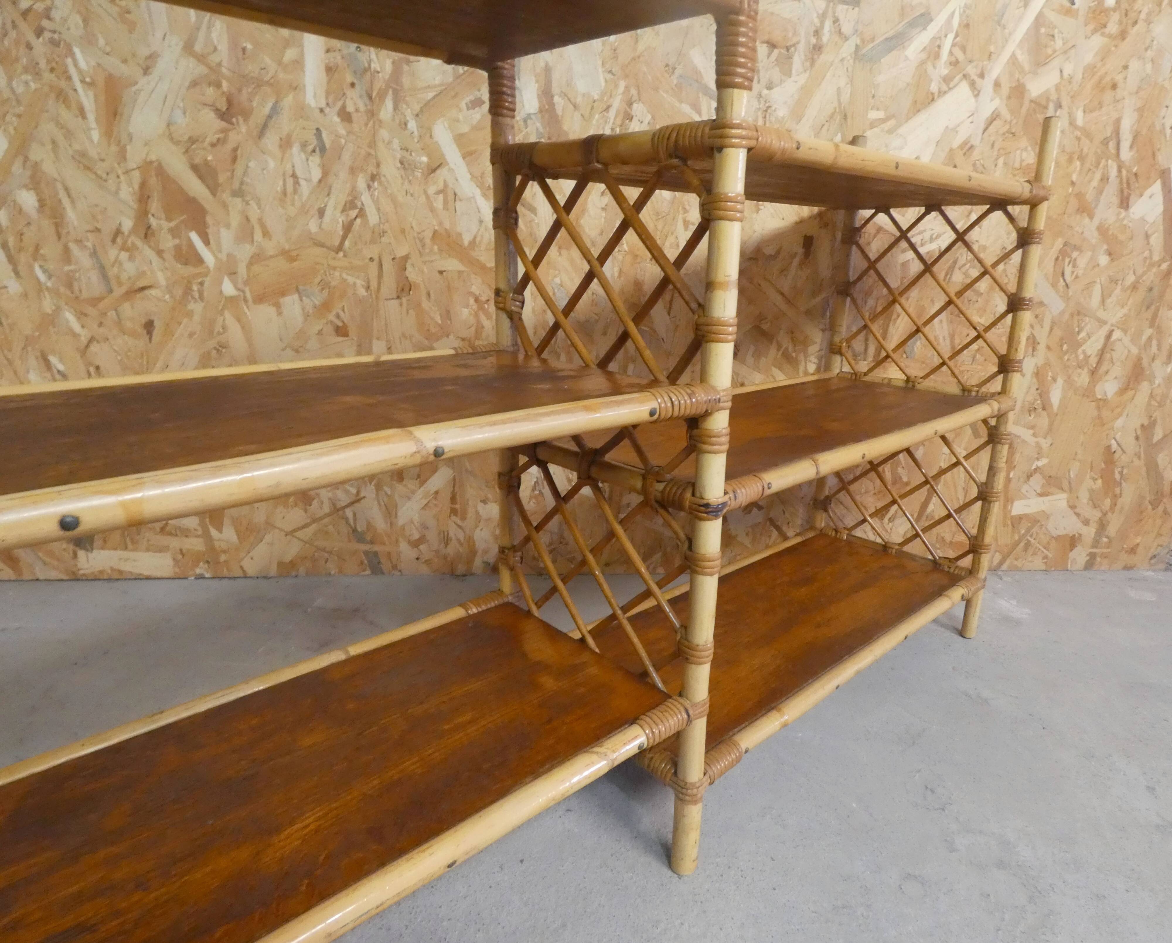 Rattan console shelf sideboard