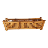 bamboo planter, bamboo and rattan plant pot, indoor planter.