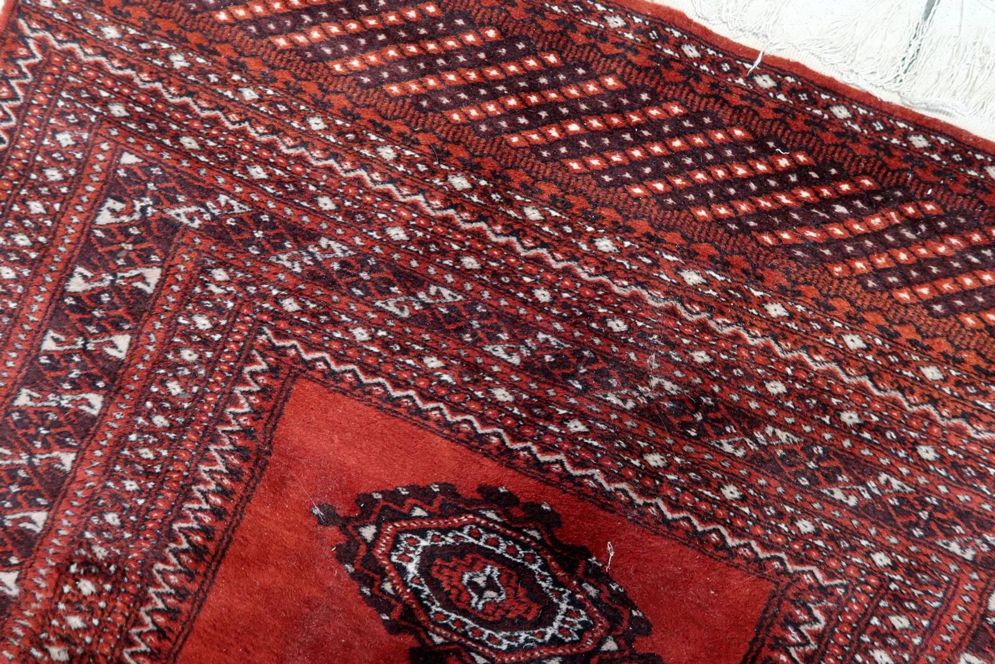 Tapis Boukhara ouzbek vintage fait main, 91 cm x 155 cm, années 1950