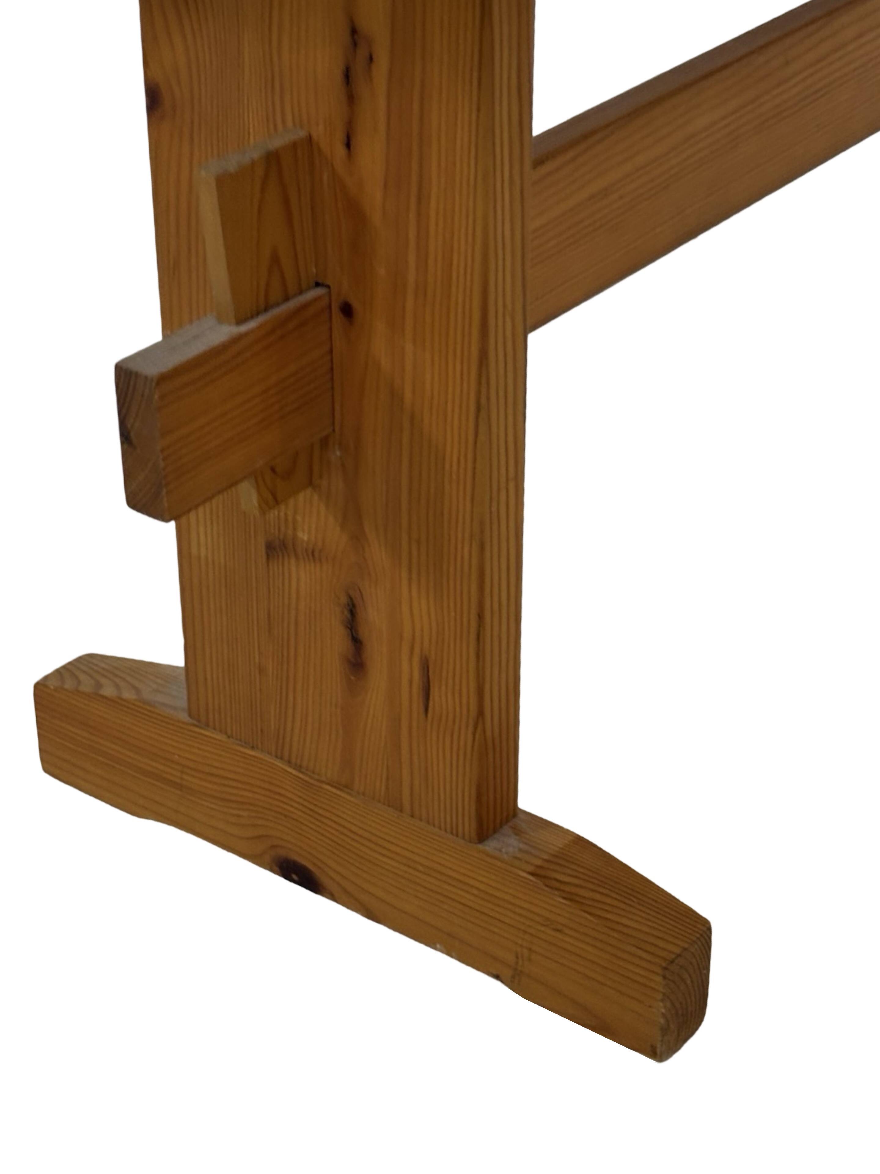 Vintage Scandinavian pinewood bench from the 1960's modern design