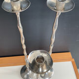 Vintage silver-plated candle holder trio