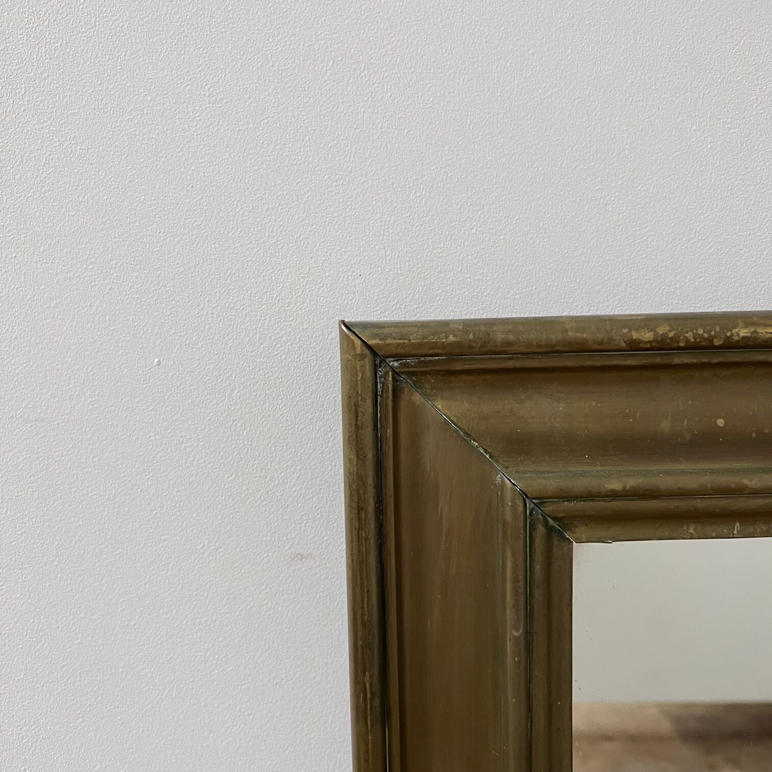 Antique french brass bistro mirror