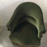 Green velvet toad chair