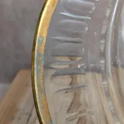 Antique cut glass plate – Gilded metal mount Cailar-bayard – French silversmithing
