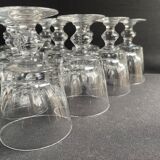 10 verres à pied à porto en cristal - XXème