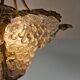 Art Nouveau bronze chandelier with Murano glass flowers