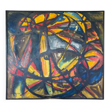 Jean-louis ruythoorens 'sun and calabashes' lubumbashi 1972, abstract painting, oil on canvas