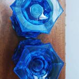 2 antique blue Charles X glasses