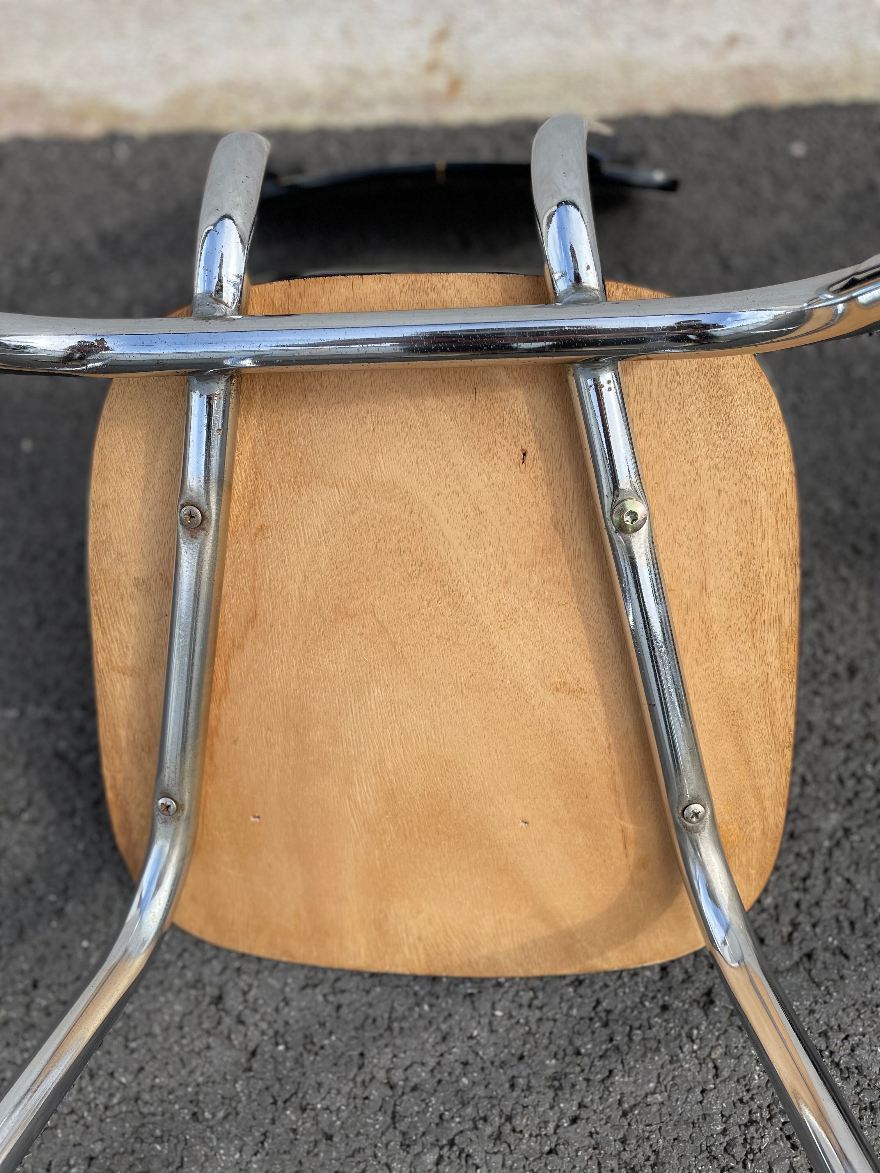 Black marbled formica chairs
