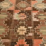 6x12 Brown & Beige Turkish Vintage Kilim Rug, 179x363Cm SK 35163