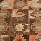 Tapis Kilim turc vintage marron et beige 6x12, 179x363 cm SK 35163