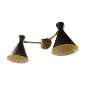 Wall lamp double black casserole