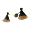 Wall lamp double black casserole