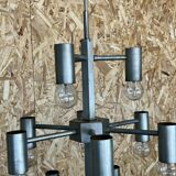 XL 60s 70s Chandelier Chandelier Pendant Lamp Chrome & Metal Design 60s 70s