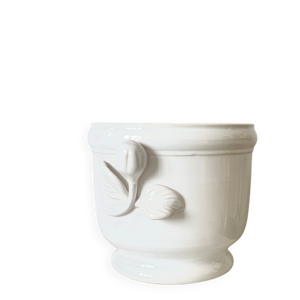 Cache pot en faïence - blanche