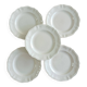 Set of 5 Sarreguemines ivory flat plates