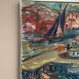 Original Mid Century Swedish Oil On Canvas – “Bohuslän” By Sara‑Lisa Ryd – Vintage & Framed – 48 × 57 Cm