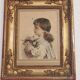 Aquarelle sur papier, portrait d'une jeune fille signé Alessandro Rontini Florence (1854-1933)