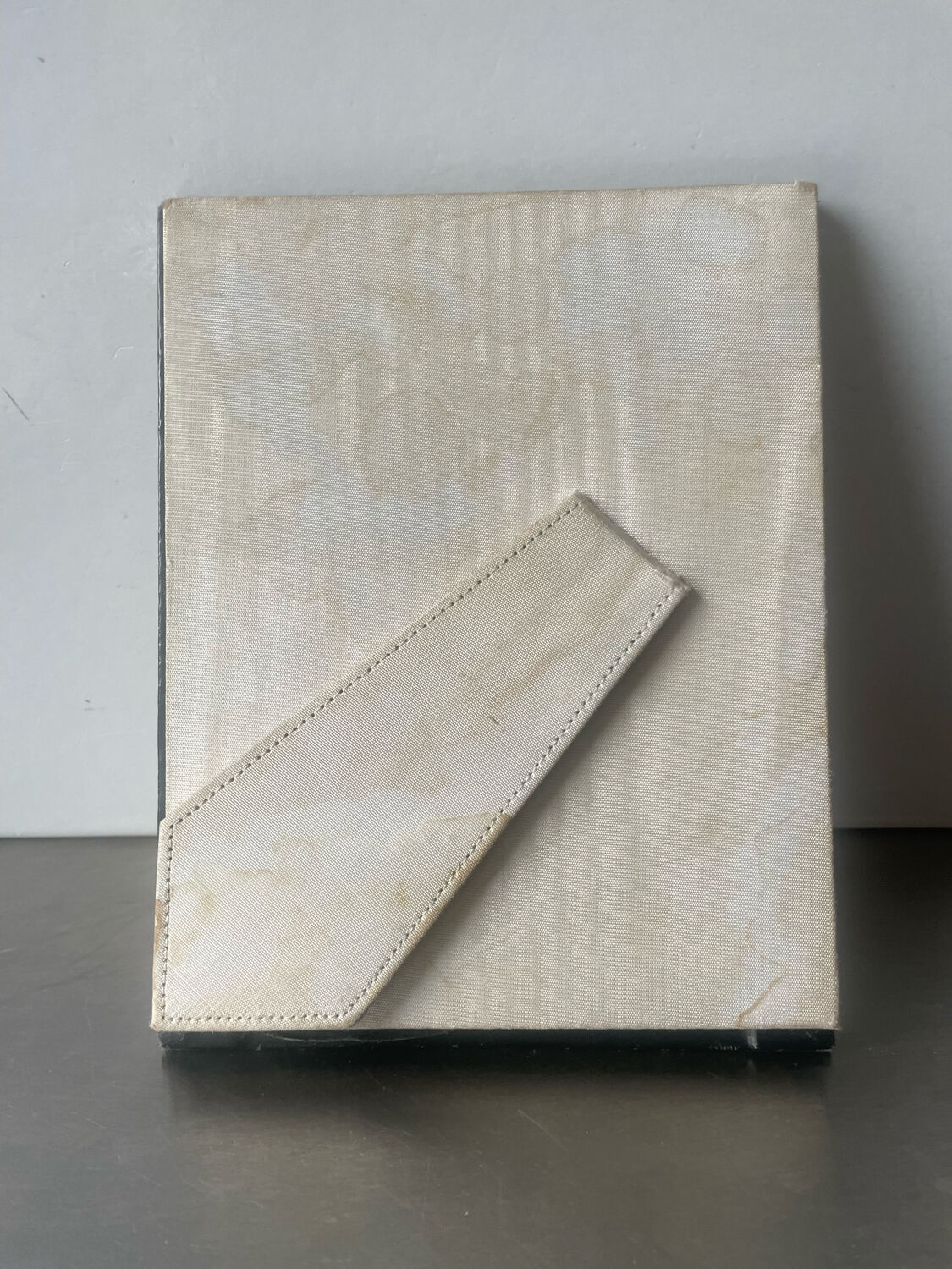 Antique black leather  with gilding frame measurements 19 cm x 15 cm