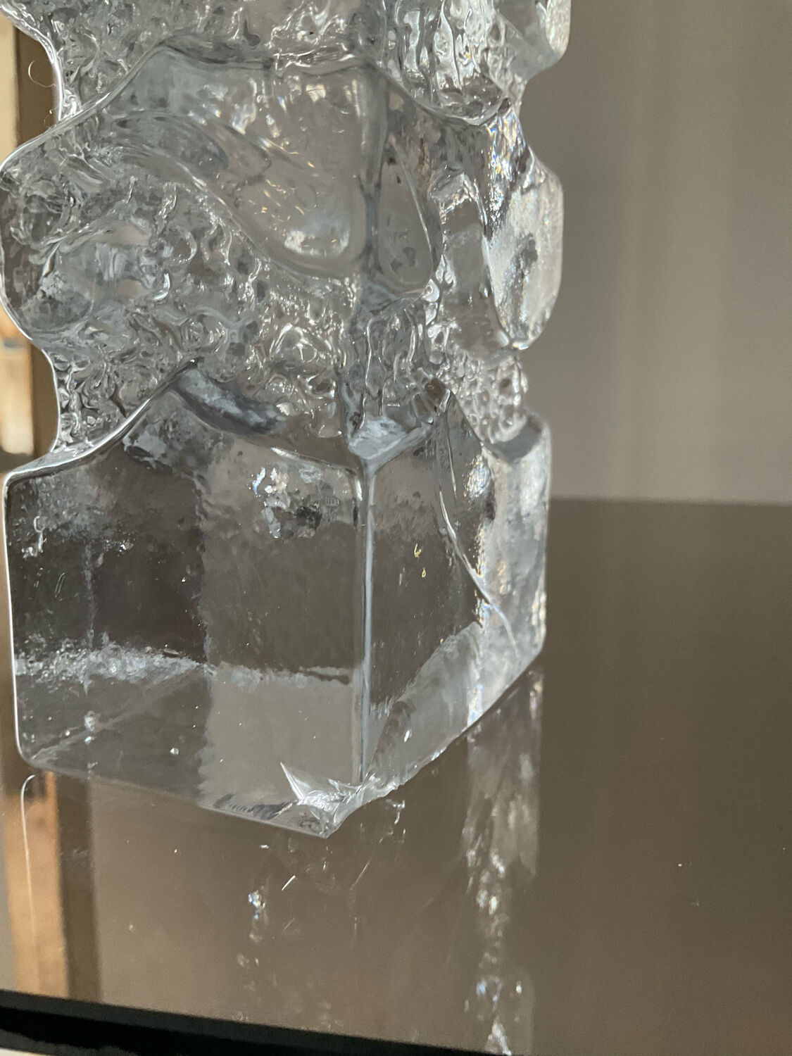 Vintage soliflore vase in molded glass