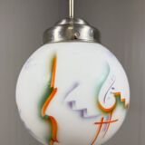 Suspension Art Déco en verre, années 1930