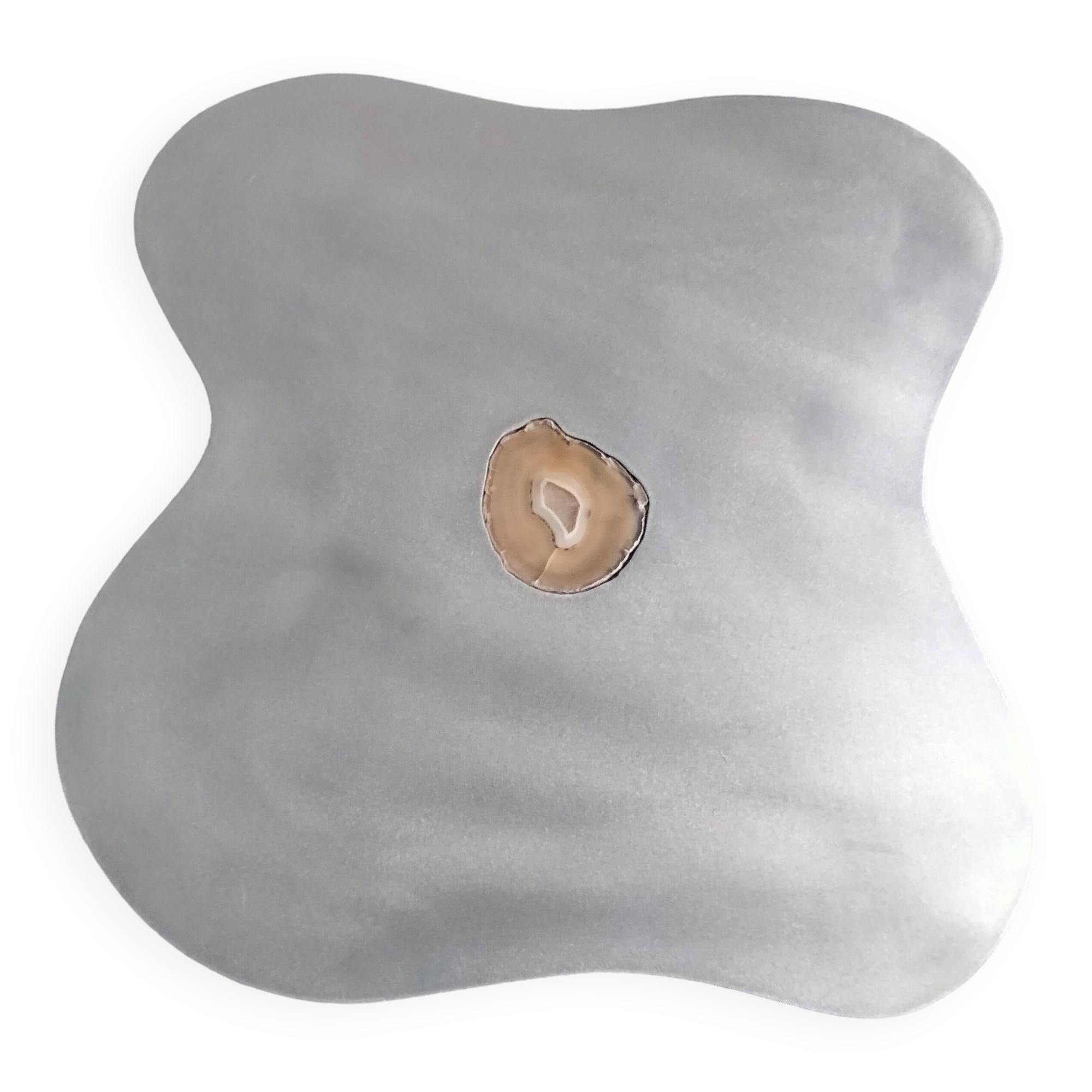 Stainless steel/agate/aluminum side table