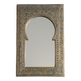 Rectangular Moroccan brass mirror reminiscent of a door, 1970s