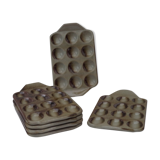 Set of 6 French stoneware snail dishes