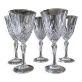 Set of 5 glasses of red wine or chiseled crystal water