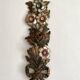 Decorative carved wooden ornament bouquet flowers and ribbon