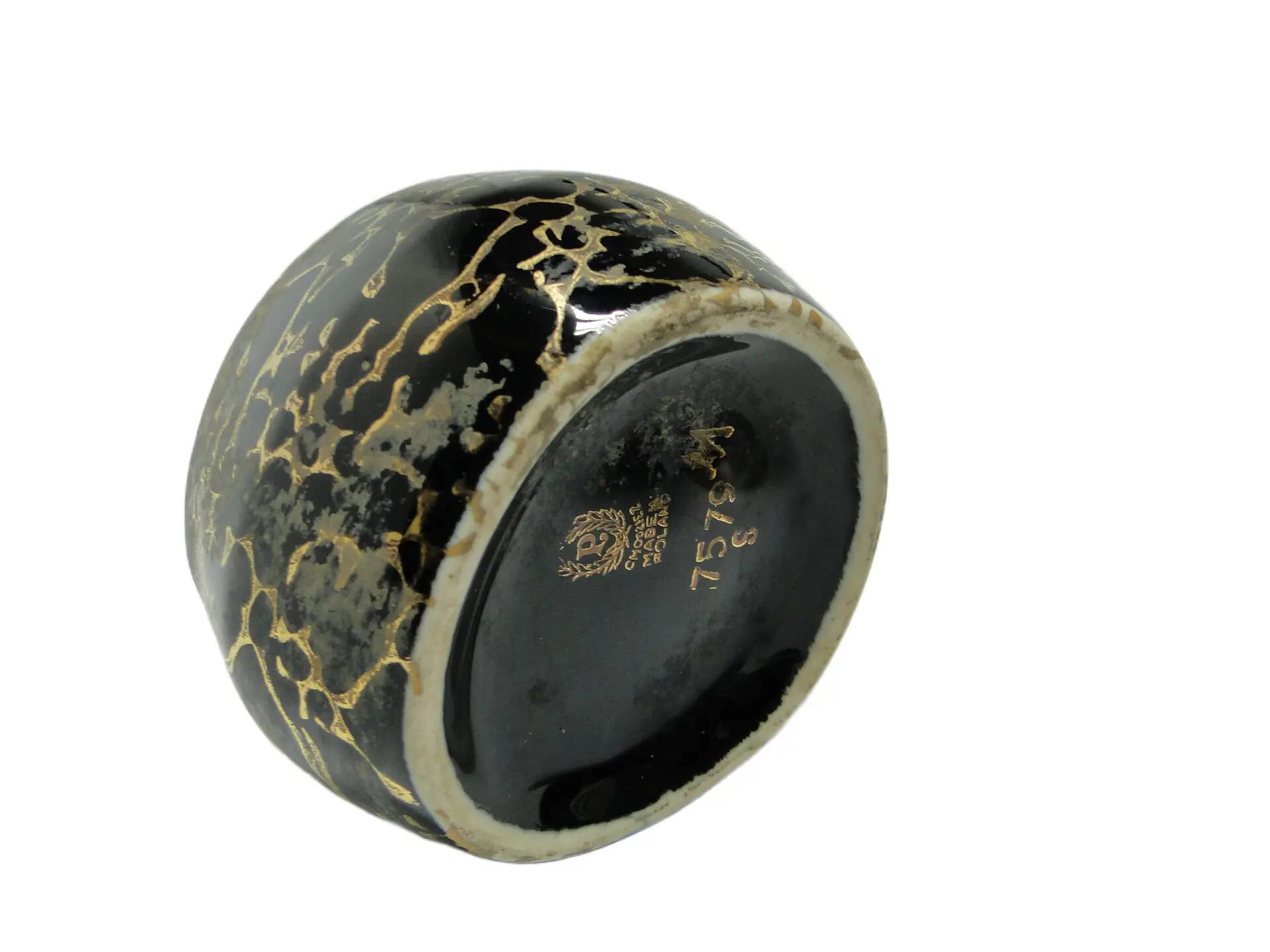 Iza sugar bowl, black porcelain, Chodzież, Poland, 1970s.