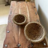 Rectangular coffee table in solid acacia and fittings