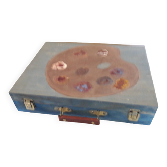 Painted wooden painter's case