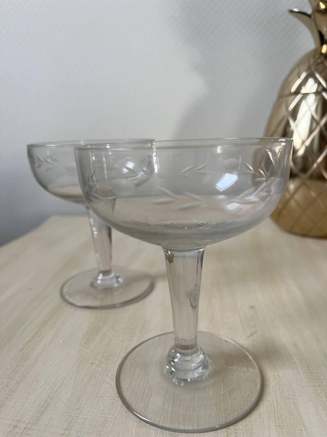 Old champagne glasses