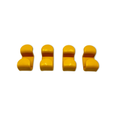 Yellow plastic hooks, design A. Rossari, Gedy edition.