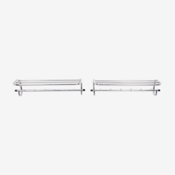 Two Chrome Bauhaus Wall Coatrack