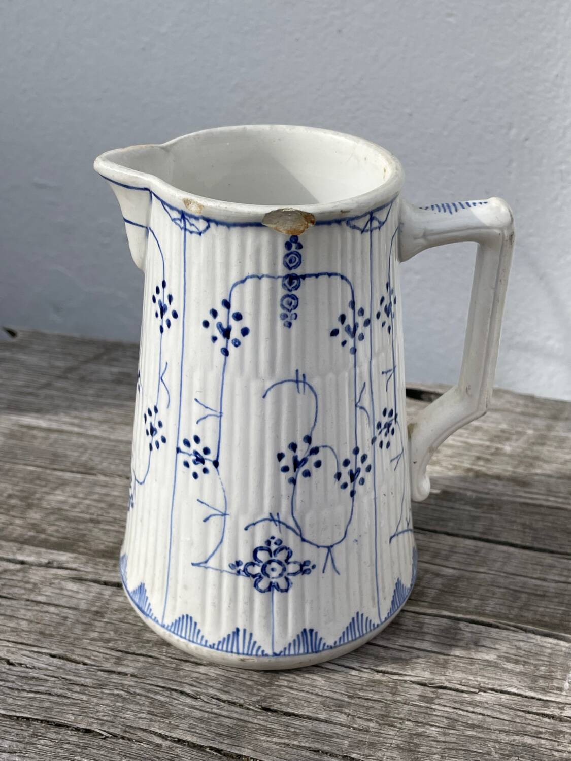 Antique Digoin Sarreguemines blue and white tea set