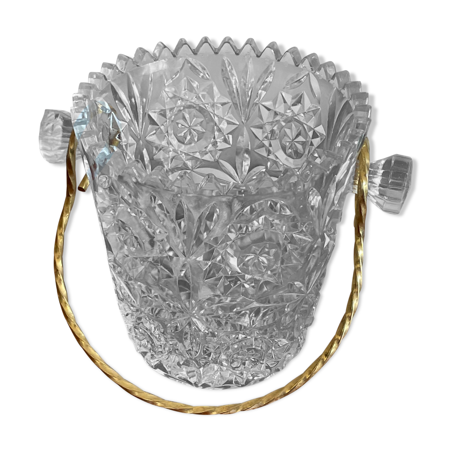 Cut glass ice bucket