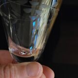 4 antique engraved glass glasses
