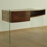 Bureau en verre français des années 1950